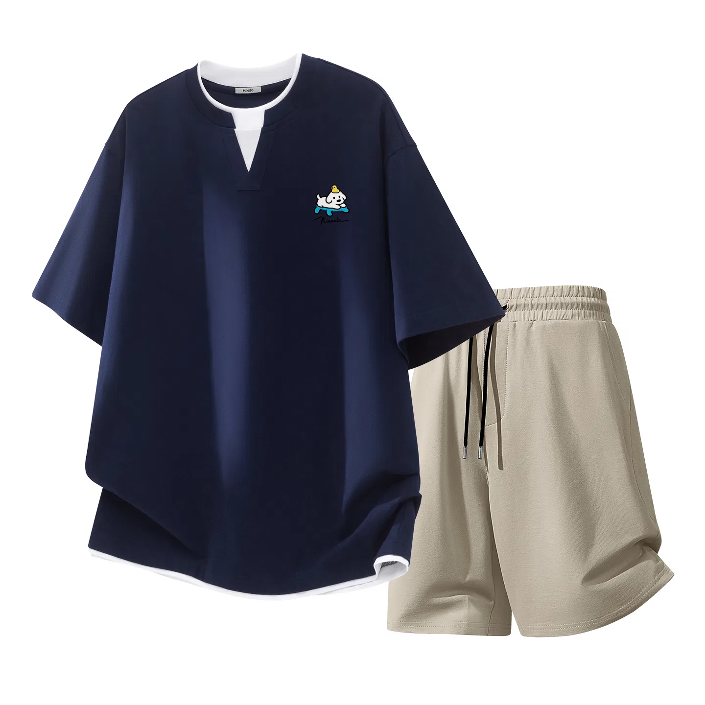 Детский комплект спортивной одежды с принтом MINISO, Navy Blue