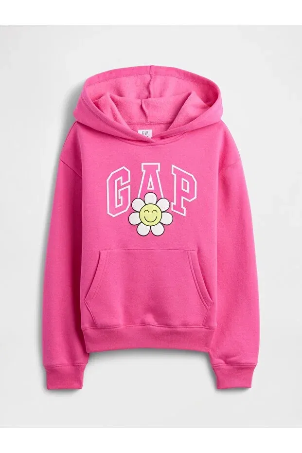 Детское худи для девочек с длинным рукавом Gap, Pink-003