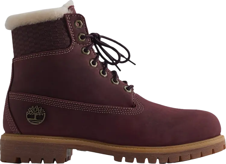 

Ботинки Kith x 6 Inch Premium Shearling Boot Burgundy, красный