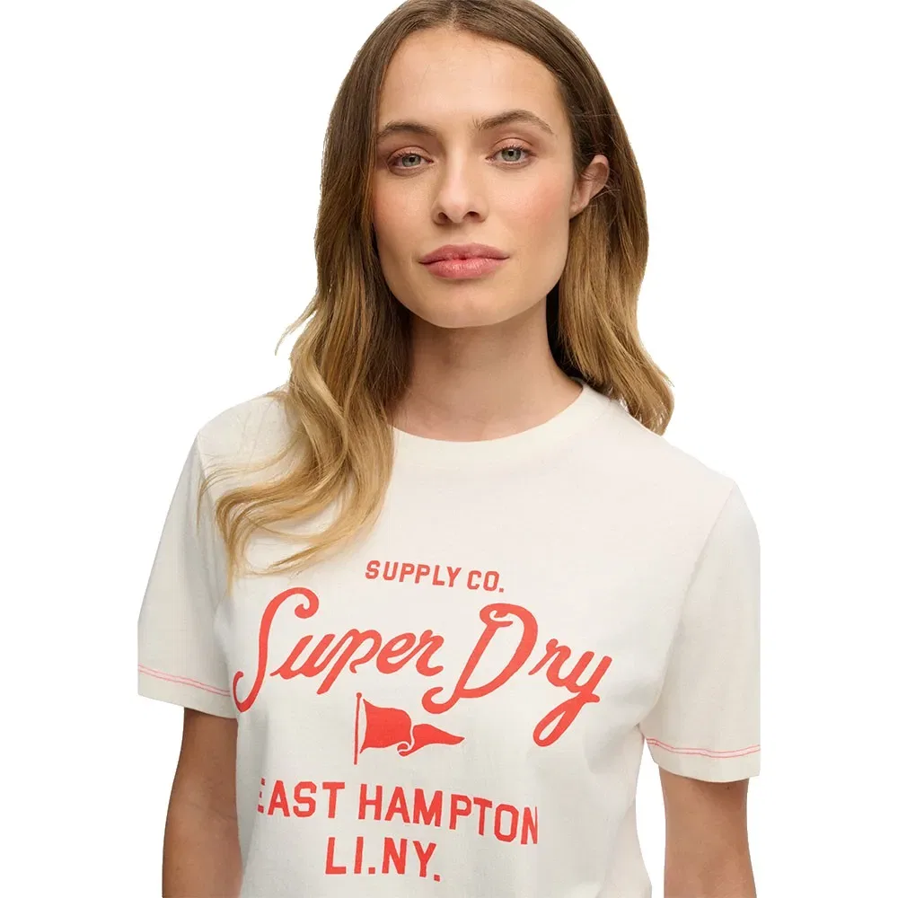 Футболка с коротким рукавом Heritage Hamptons Superdry, бежевый — фото 4