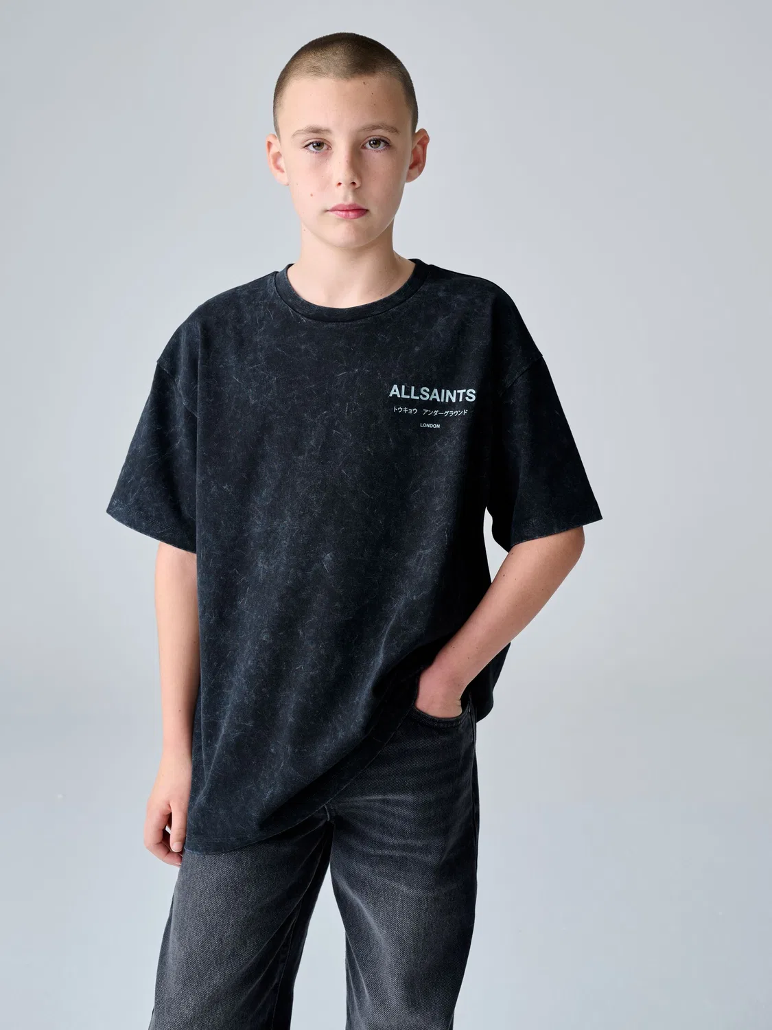 Футболка оверсайз с логотипом smALLSAINTS, Washed Black