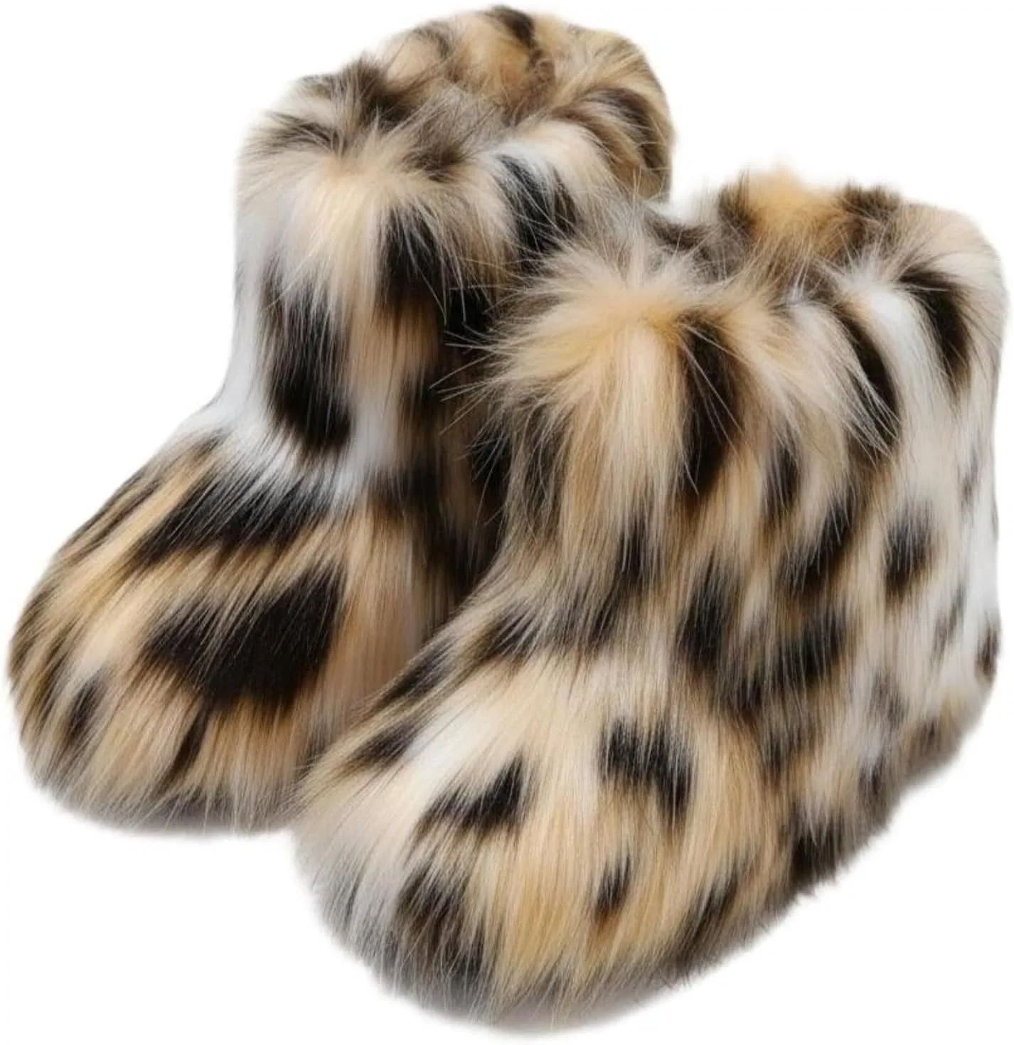 Детские зимние сапоги для девочек с меховой подкладкой FUNCOS, Brown Leopard