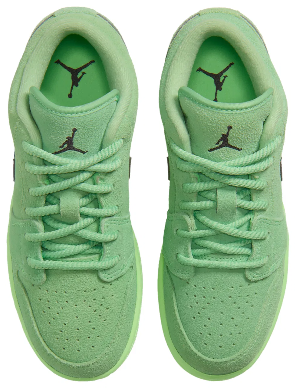 Детские кроссовки для мальчиков с кожаным верхом Air Jordan 1 Low SE Jordan, Lime Blast Anthracite Lime Blast — фото 4