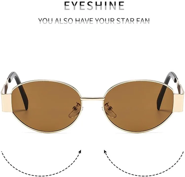 

Ретро-панк овальные солнцезащитные очки для женщин и мужчин, винтажные, в маленькой металлической оправе, защита от УФ-излучения UV400, m27712 generic, 2