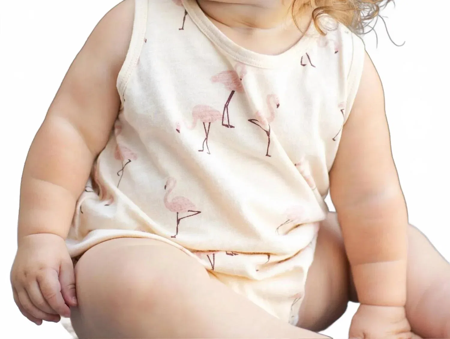 Детский боди-комбинезон без рукавов с принтом Flamingo Bubble Onesie Rylee + Cru, Shell — фото 2