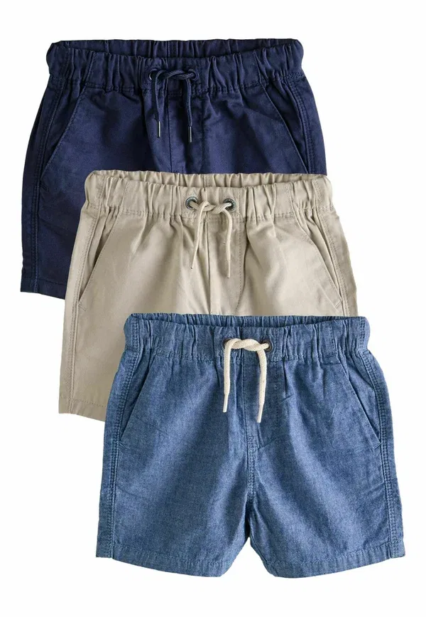 Шорты джинсовые Regular Fit Pull On 3 Pack, Next, Navy Stone Chambray Blue, темно-синий