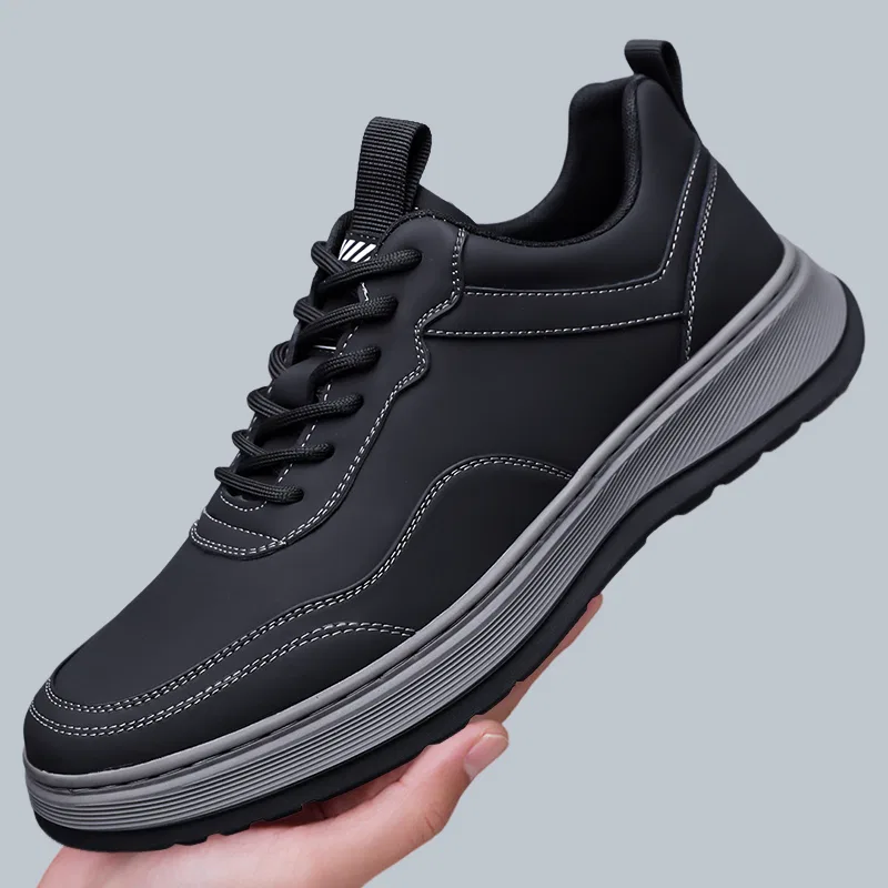 Детские скейтборд-кроссовки с кожаным верхом VENICEW, Black Leather Upper — фото 3