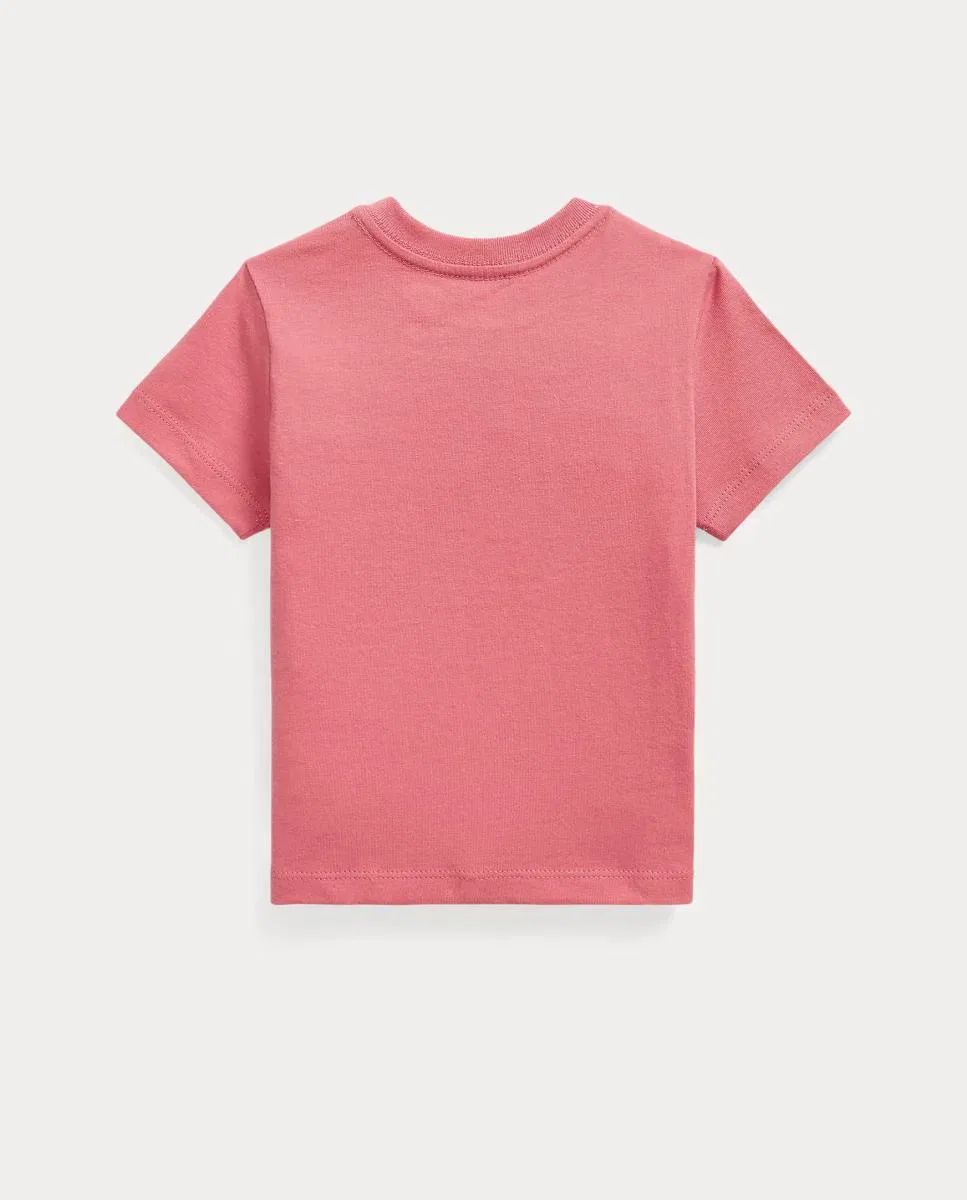 Детская футболка из хлопка, Polo Bear, Polo Ralph Lauren, коралловый — фото 2
