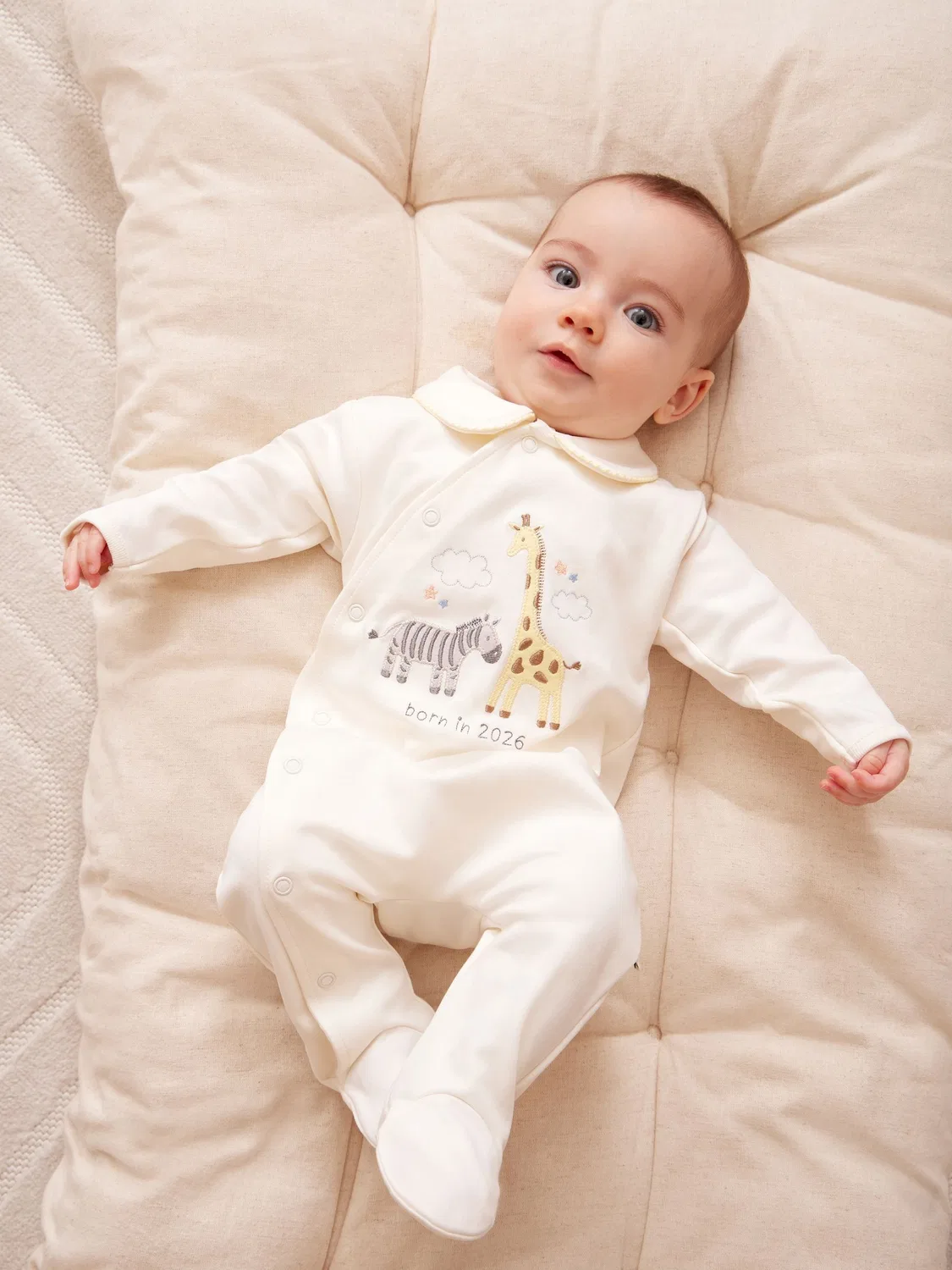 Комбинезон Safari Sleepsuit, JoJo Maman Bébé, кремовый — фото 2
