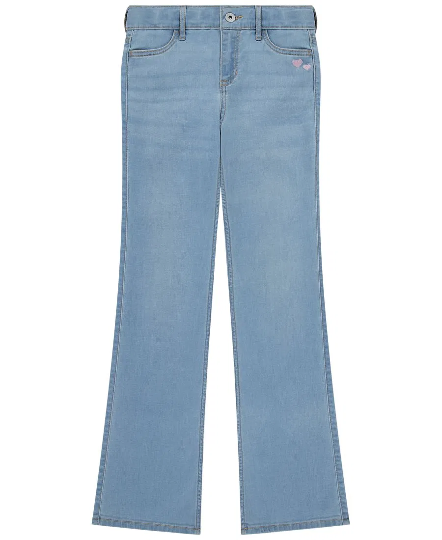 Джинсы клеш с низкой посадкой Girls' 5-16 Low Rise Bootcut Jeans abercrombie kids, Dark Blue