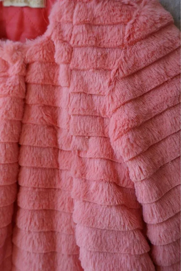 Детское пальто для девочек полосатое Ince Bebe, Pink — фото 4