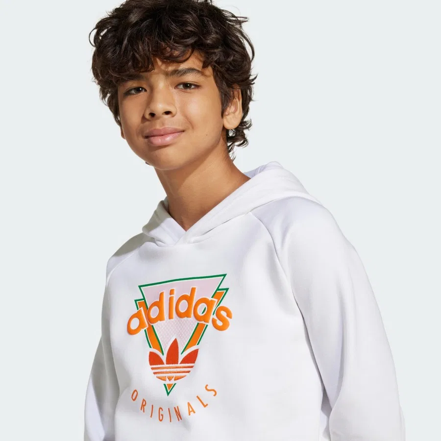 Детский худи с капюшоном из флиса Originals JC5863 adidas, Белый — фото 4