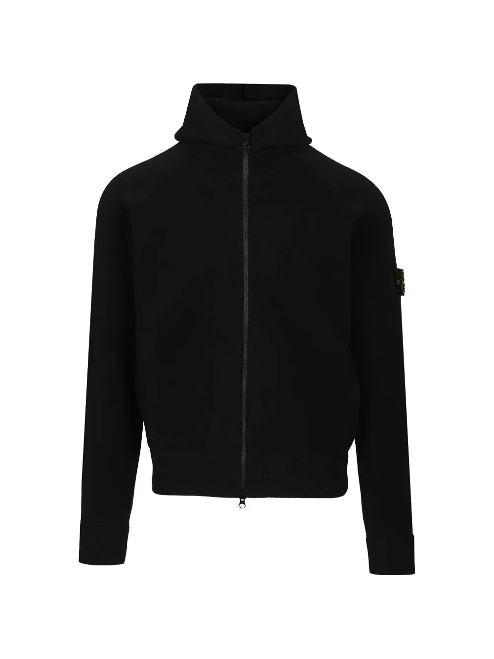 Толстовка на молнии с логотипом-нашивкой Stone Island, черный