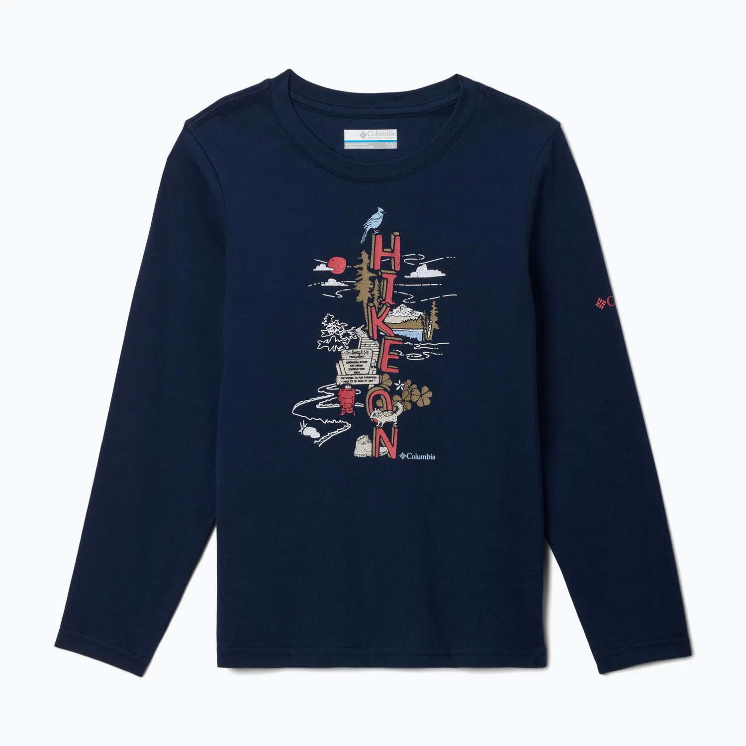 Детское лонгслив для треккинга Columbia Dobson Pass Graphic Tee, Dunkelblau