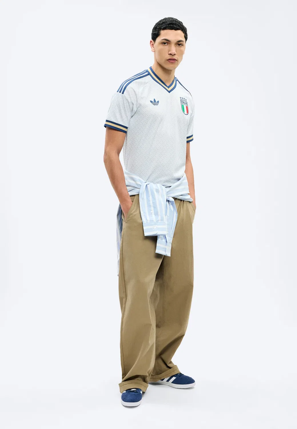 Реплика выездной футбольной формы сборной Италии №26 Adidas Performance, Aero Blue — фото 2