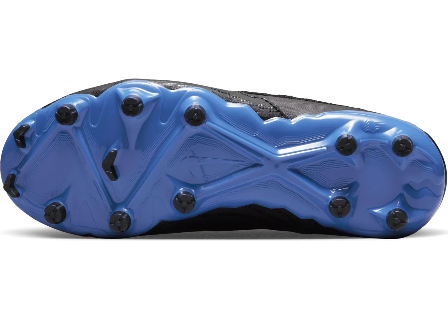Детские бутсы для мальчиков с синтетическим верхом Jr Phantom Gx Academy Df Fg/Mg NIKE, Black Chrome Hyper Royal — фото 2