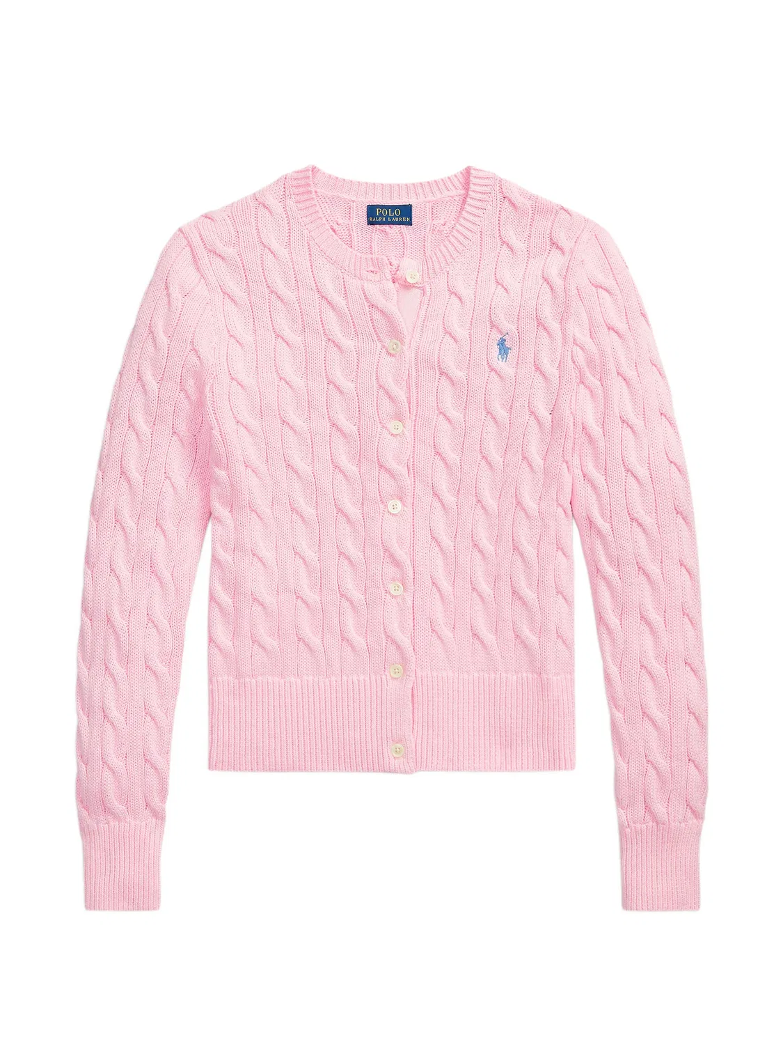 Polo Ralph Lauren Хлопковый кардиган фактурной вязки розовый