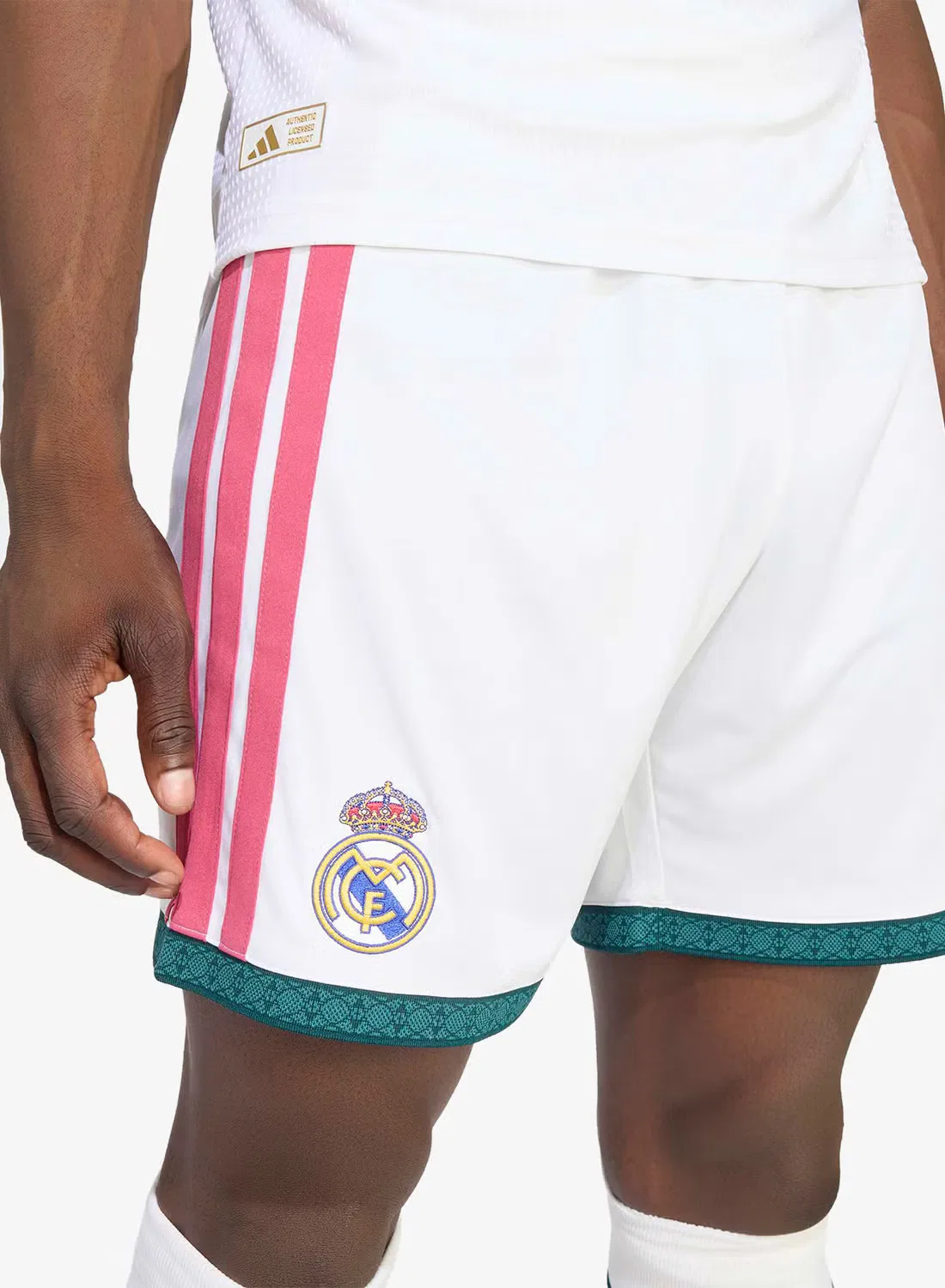 Шорты футбольные с технологией Climacool Real Madrid Home Adidas, белый — фото 3
