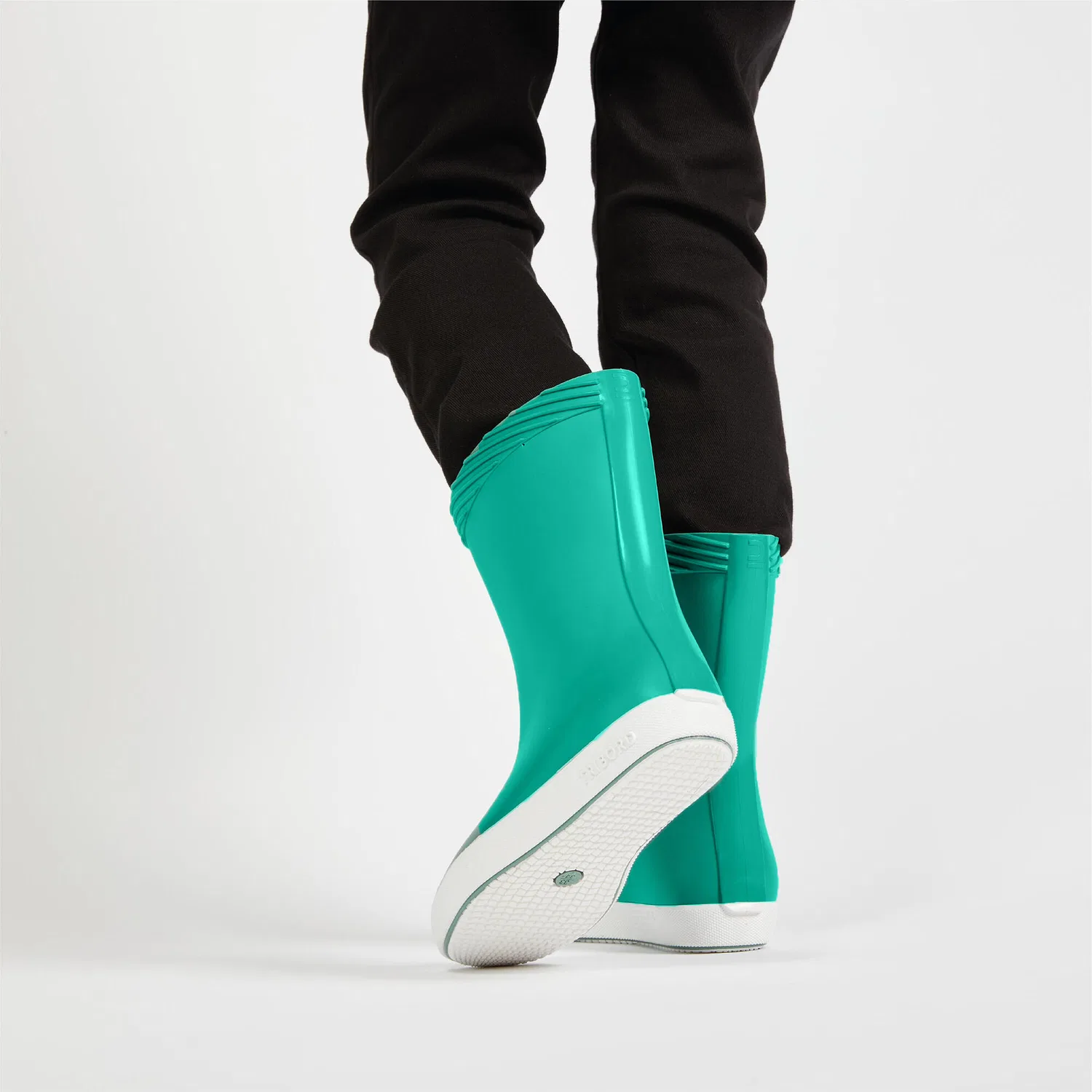 Детские водонепроницаемые сапоги Gummistiefel Regenstiefel Kinder 100 Decathlon, Цвет Karibikgrun / Ultraweiß / Mediterranes Blau — фото 4