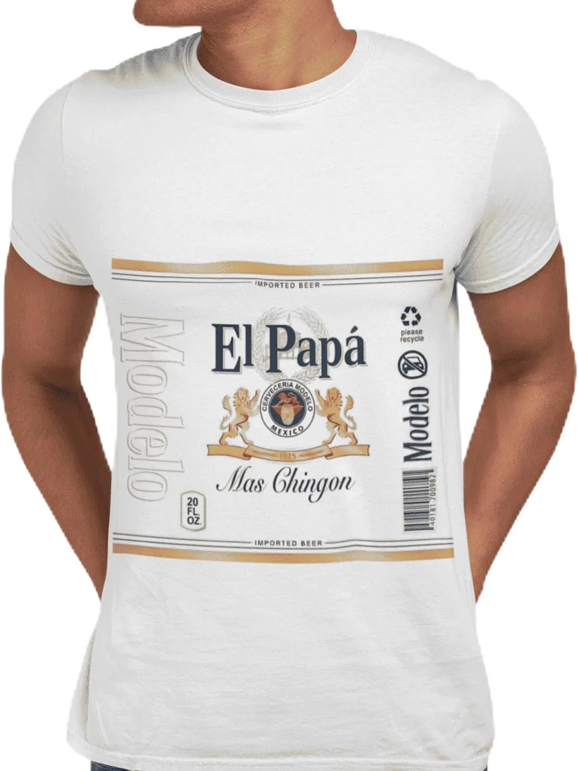 Мужская футболка с надписью El Papá Más Chingón, White