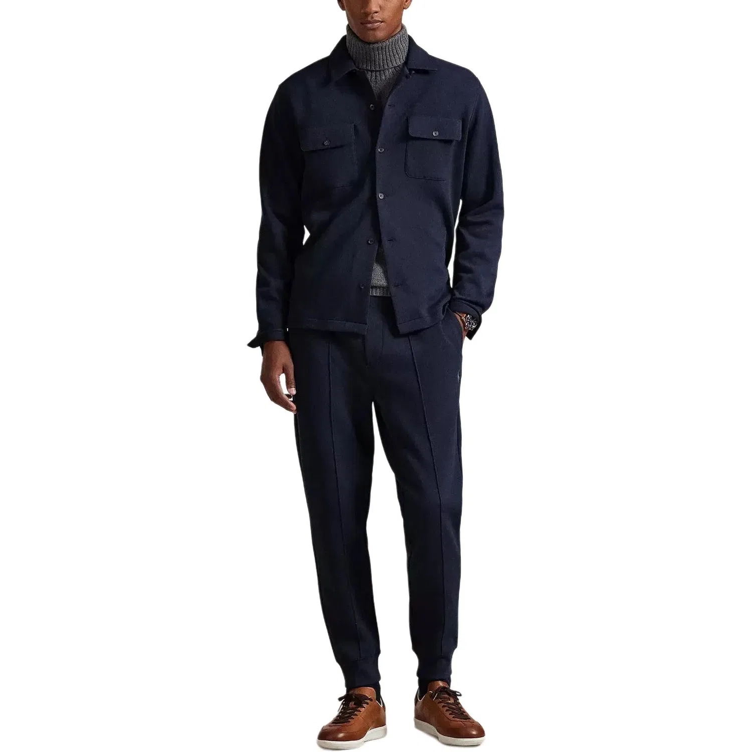 Мужская рубашка поло с воротником Polo Ralph Lauren, Dark Blue — фото 3