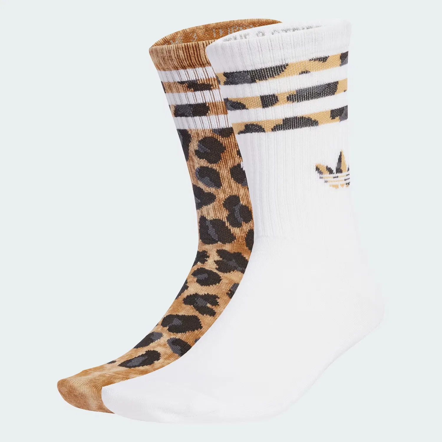 Носки с леопардовым принтом, набор из 2 пар, leopard crew socks Adidas Originals, bronze strata/black