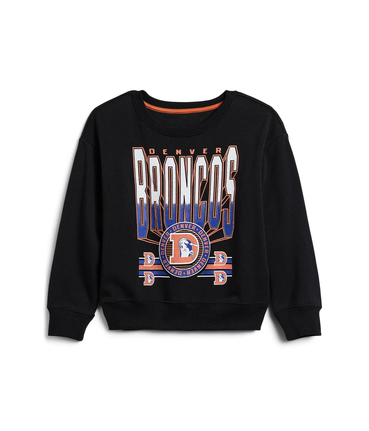 Флисовая толстовка с откидными плечами NFL Denver Broncos (для маленьких и больших детей) Junk Food Clothing Kids, True Black