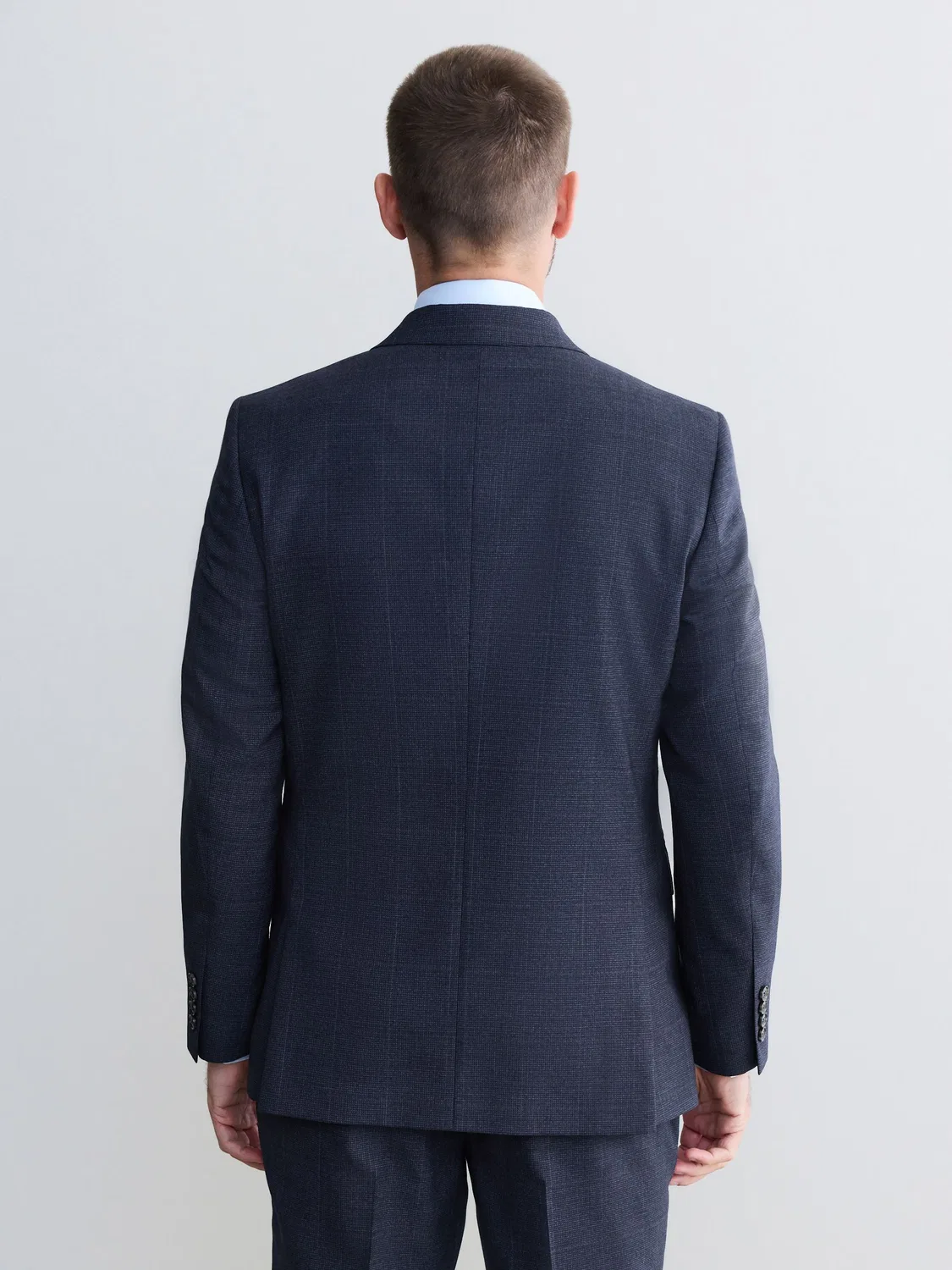 Пиджак Slim Fit Signature Marzotto 100% Italian Wool Check Next, темно-синий — фото 3