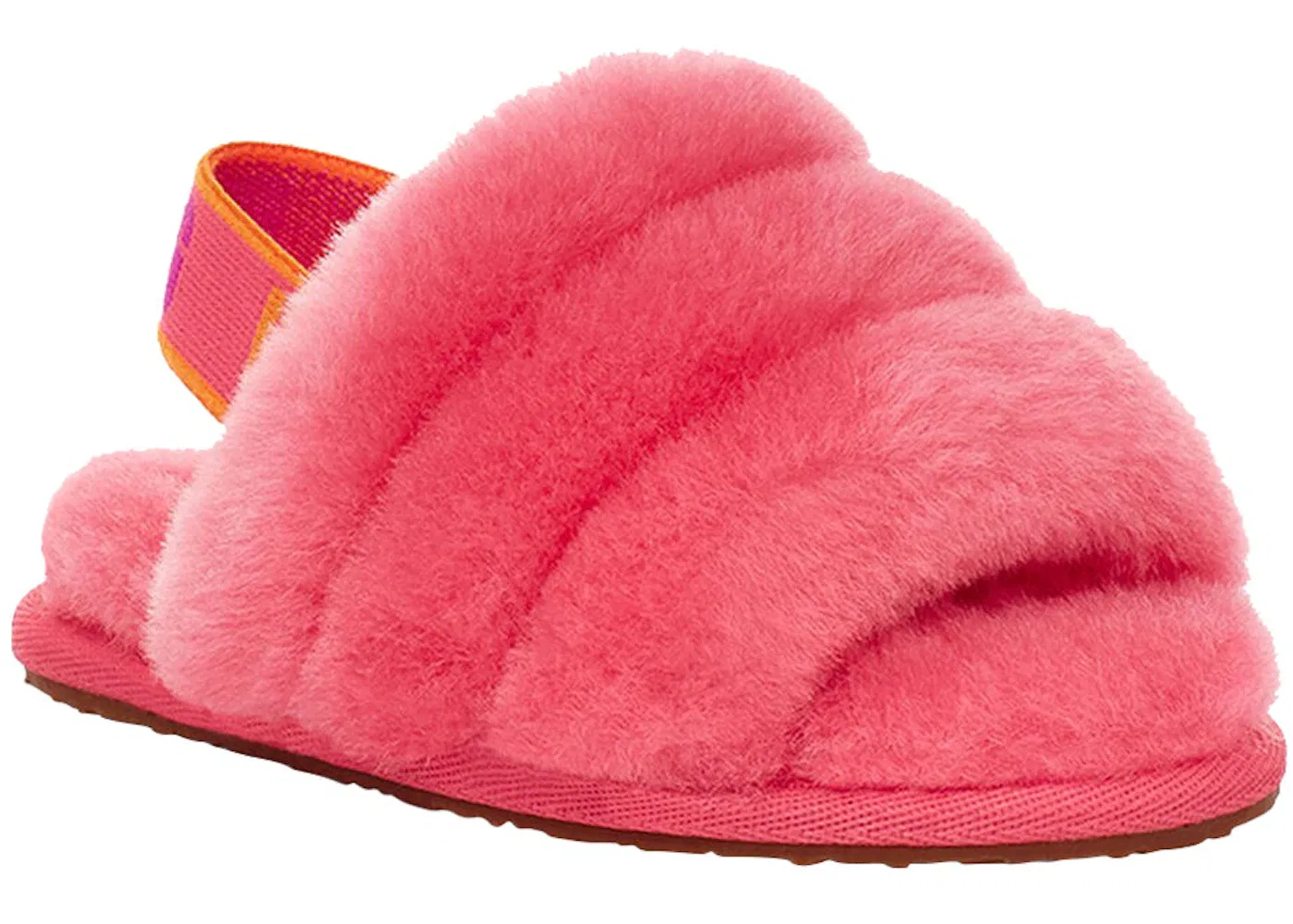 Детские сандалии-слайды с мехом UGG Fluff Yeah Slide, Strawberry Sorbet/Multi — фото 2