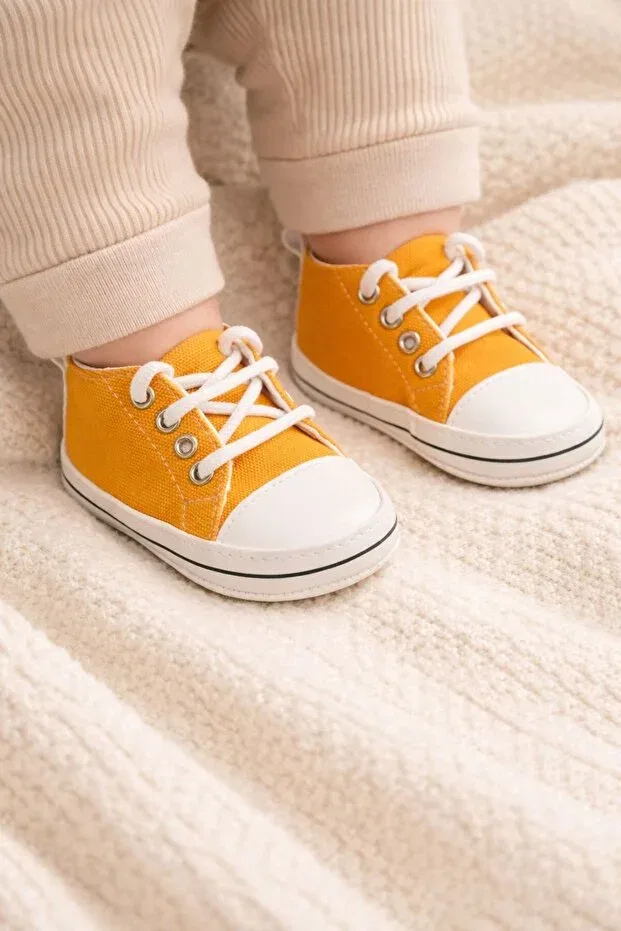 Детские туфли для девочек хлопковые Convers Baby First Step Shoes Minissa, Yellow