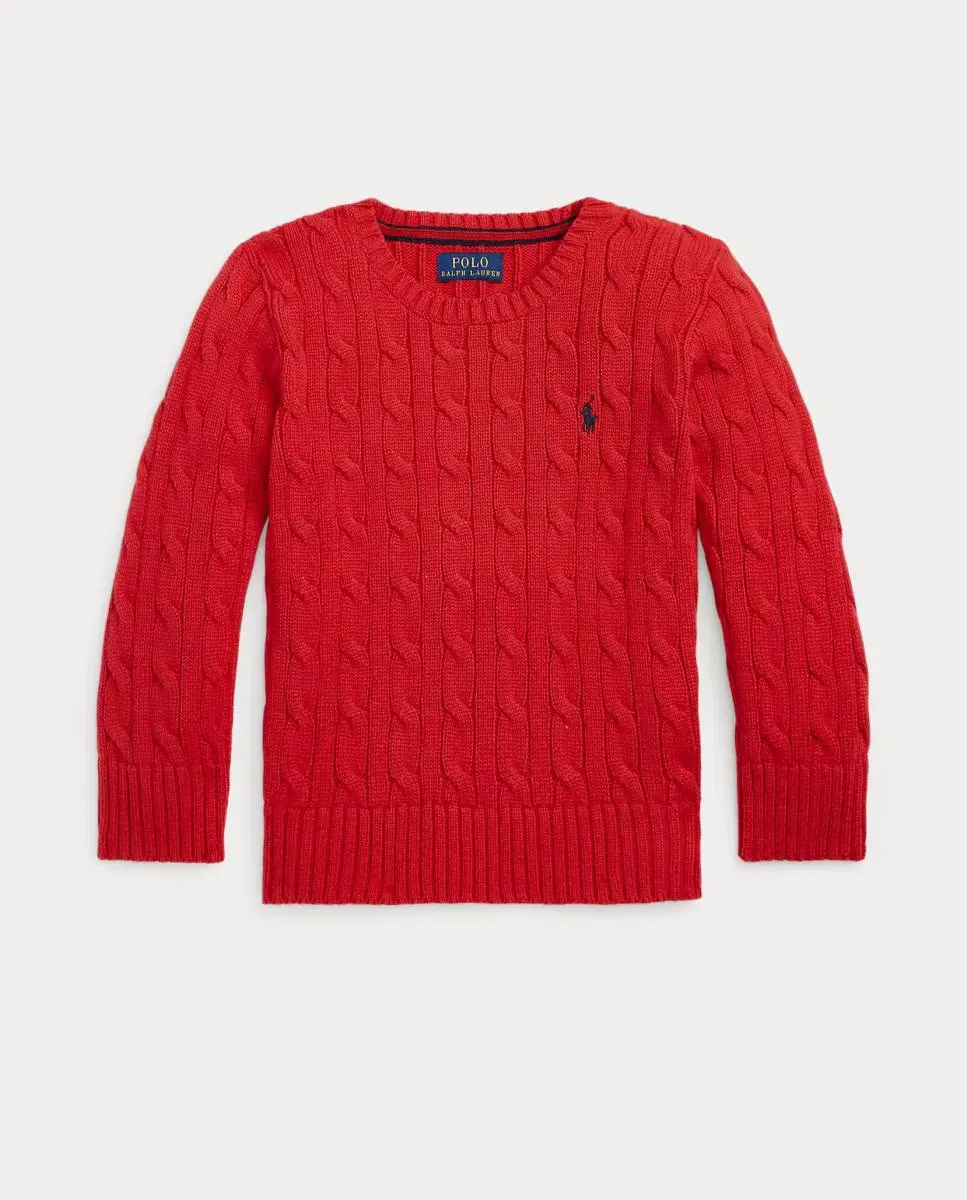 Детский джемпер для девочек хлопковый Polo Ralph Lauren, Красный — фото 4