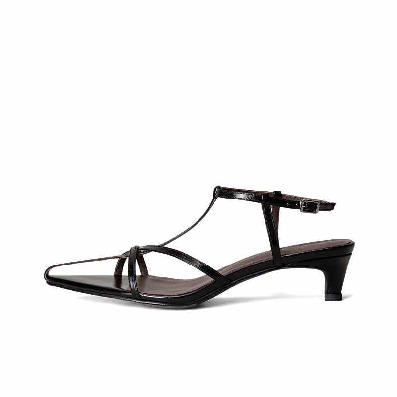 SHOEMAKER QUEEN Женские сандалии на одной застежке черные, цвет Black