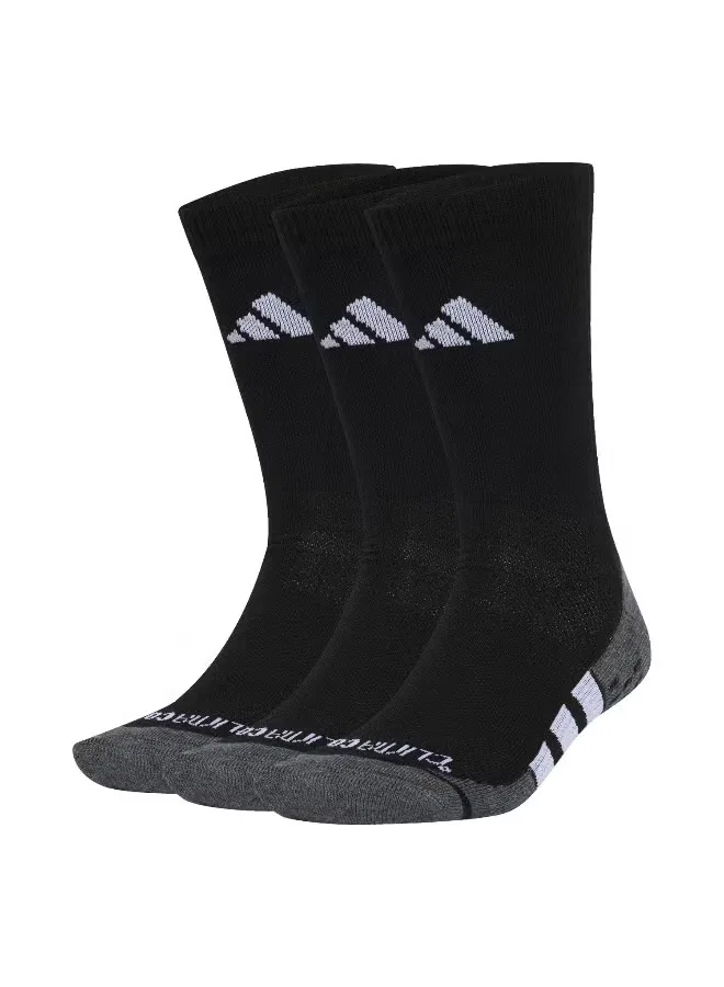 Носки тренировочные с силиконовым принтом Performance grip climacool cushioned crew 3 pair pack Adidas, черный