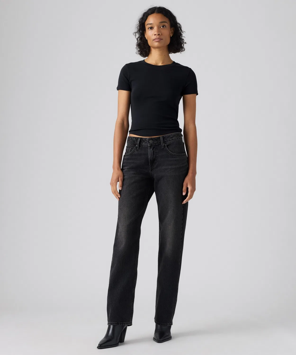 Женские джинсы прямого кроя с низкой посадкой Low Straight Levi's, Black — фото 2