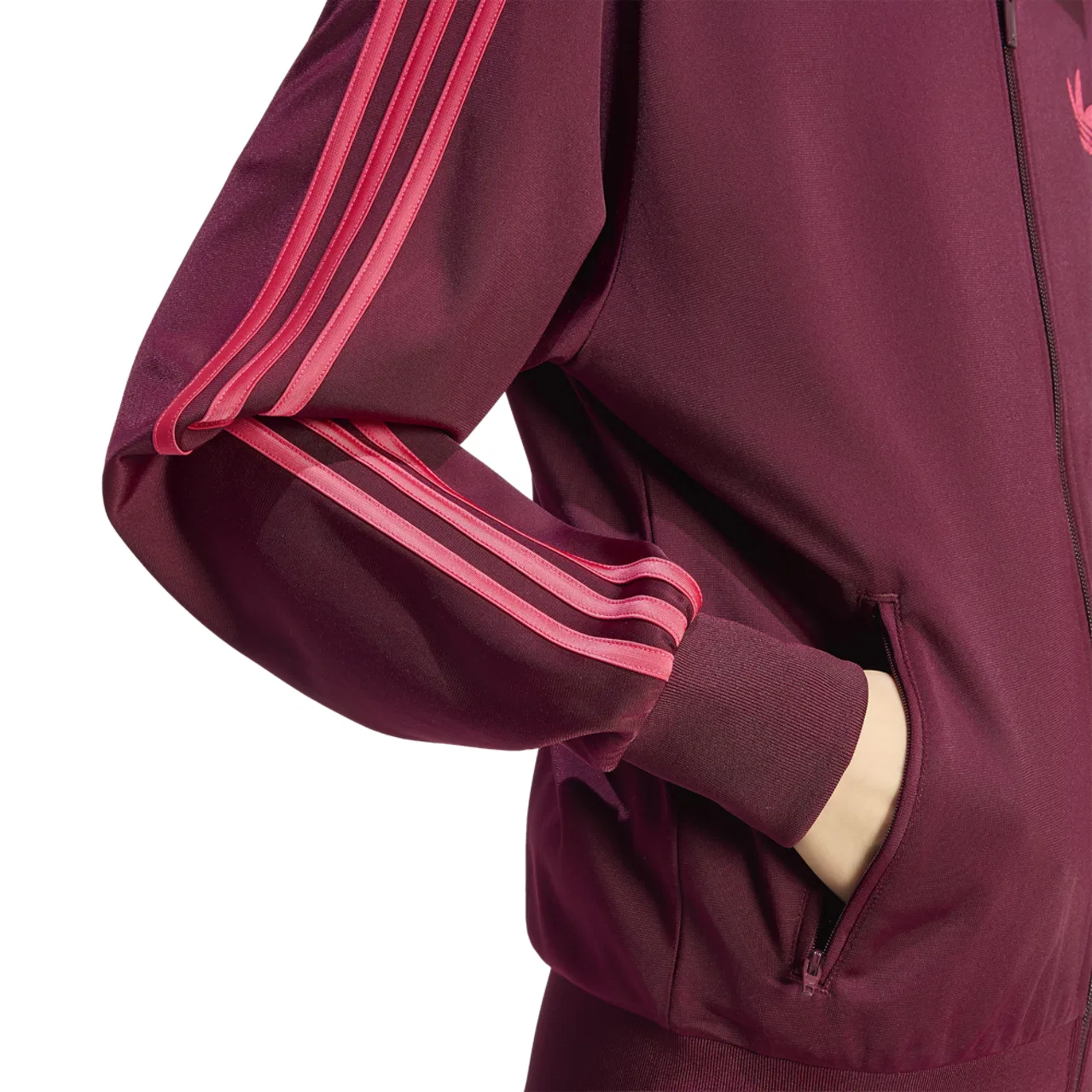 Женская куртка Firebird Classic Loose Track Top Adidas, цвет Maroon/Power Pink — фото 4