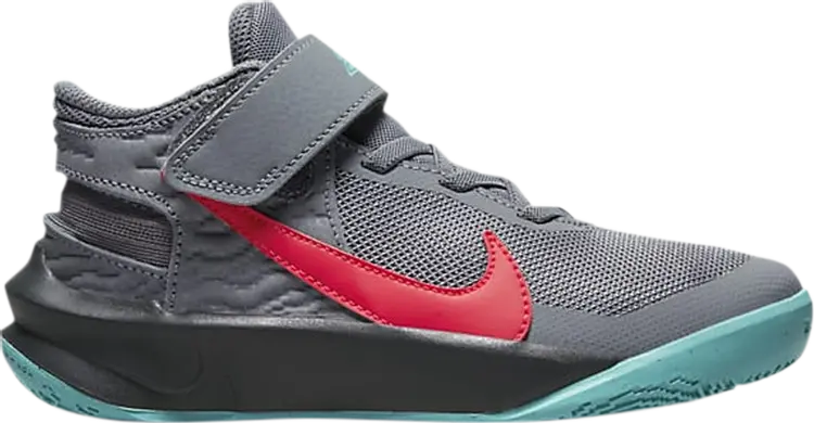 

Кроссовки Nike Team Hustle D10 FlyEase PS 'Grey Teal Siren Red', серый