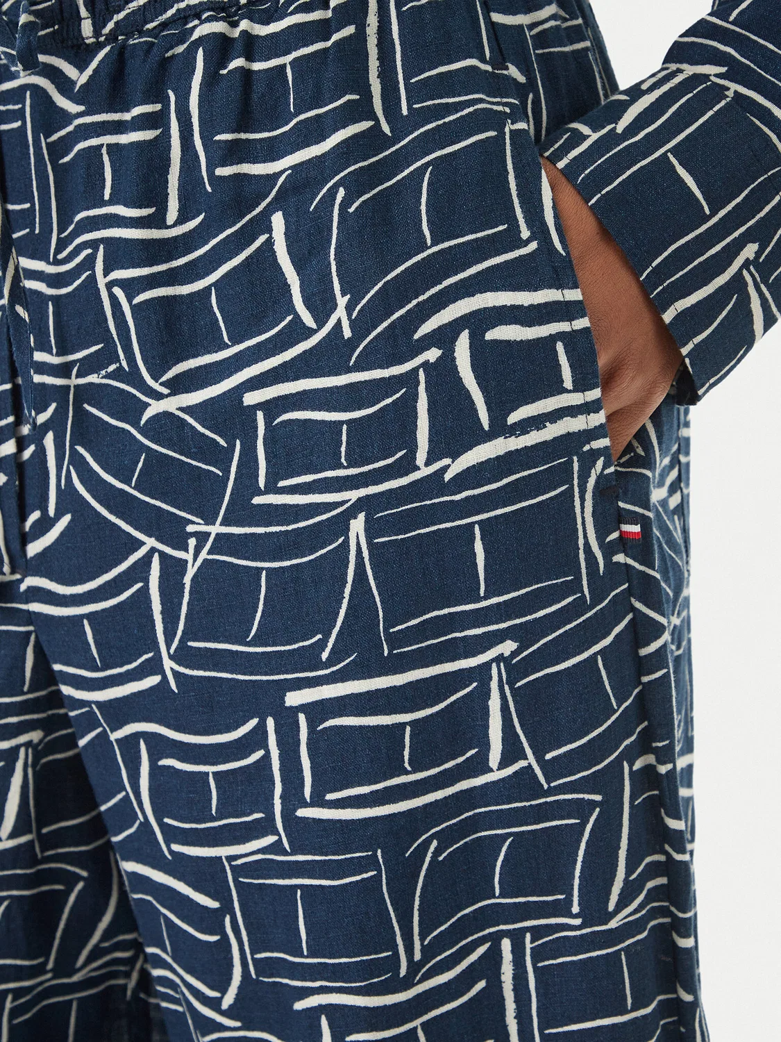 Женские брюки с широкими штанинами Tommy Hilfiger, темно-синий — фото 4