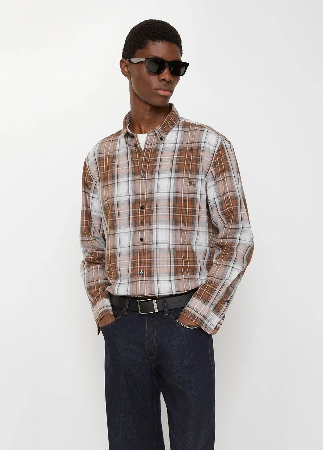 Рубашка Burberry Madras Check, коричневый — фото 2