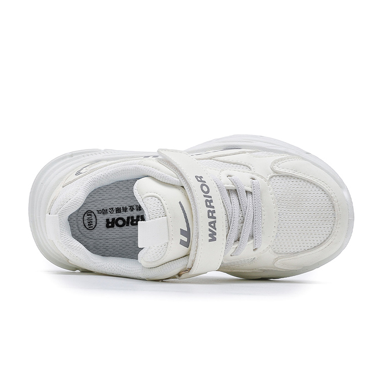 Детские кроссовки для бега Low top с амортизацией, дышащие, легкие и устойчивые к истиранию WARRIOR, экрю — фото 4