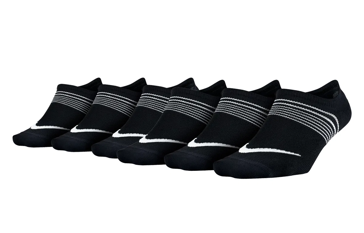 Женские носки с длиной до щиколотки, комплект из 6 пар, Nike, Black