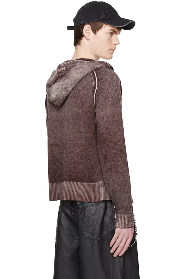 Толстовка на молнии бордового цвета Acne Studios — фото 3