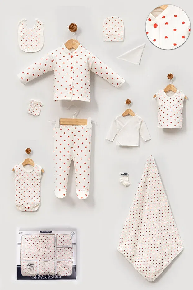 Детский комплект боди с принтом Boxed-Hearted Neu Kids, Red
