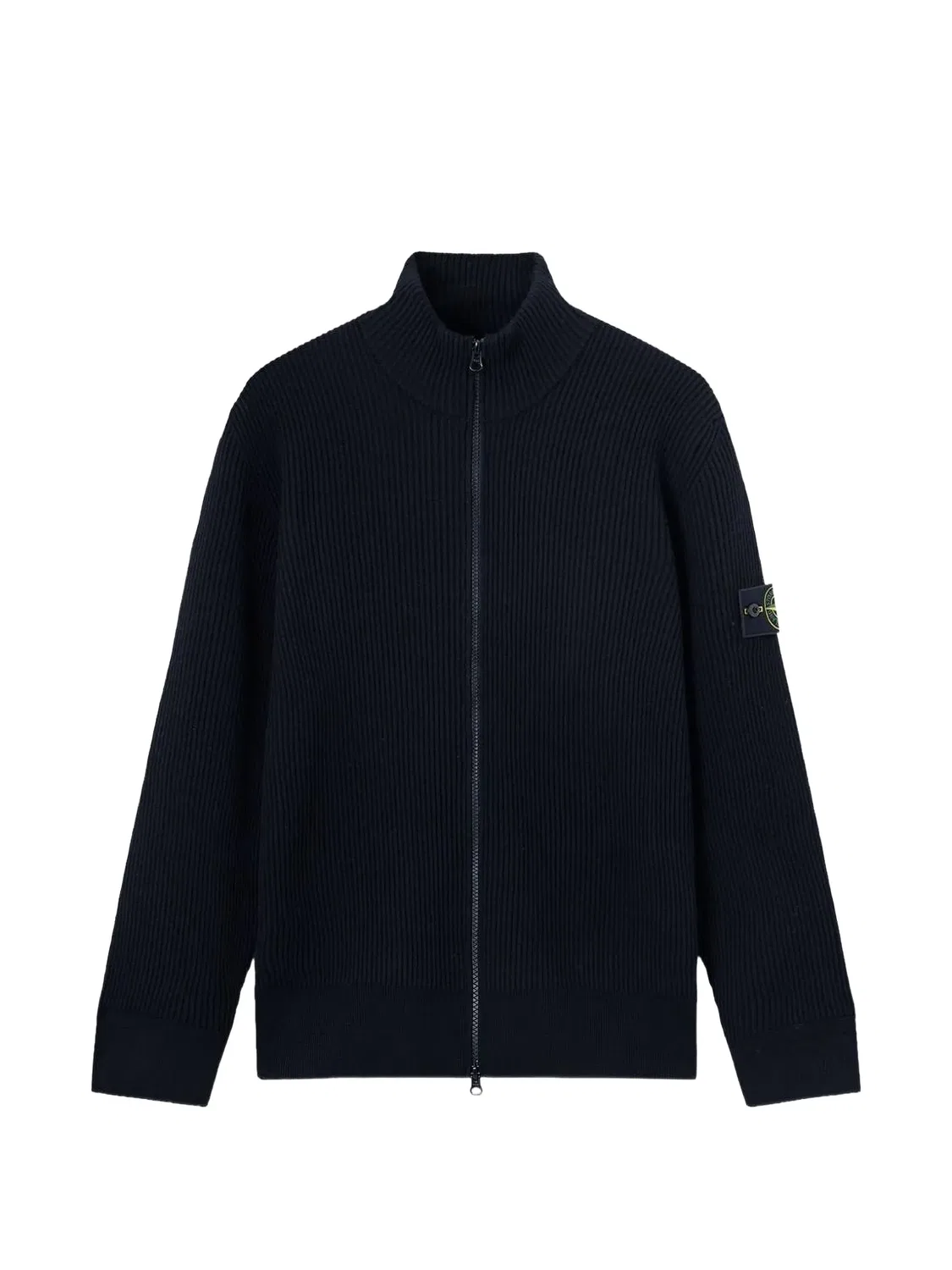 Кардиган на молнии фактурной вязки Stone Island, синий