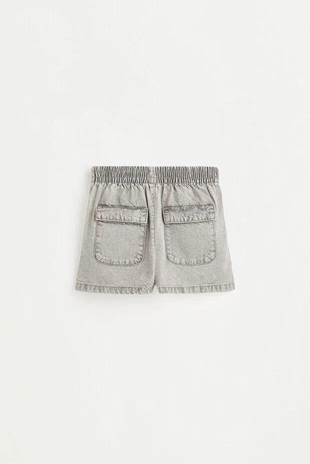 Детские шорты для девочек джинсовые карго Lefties, Light Gray — фото 2