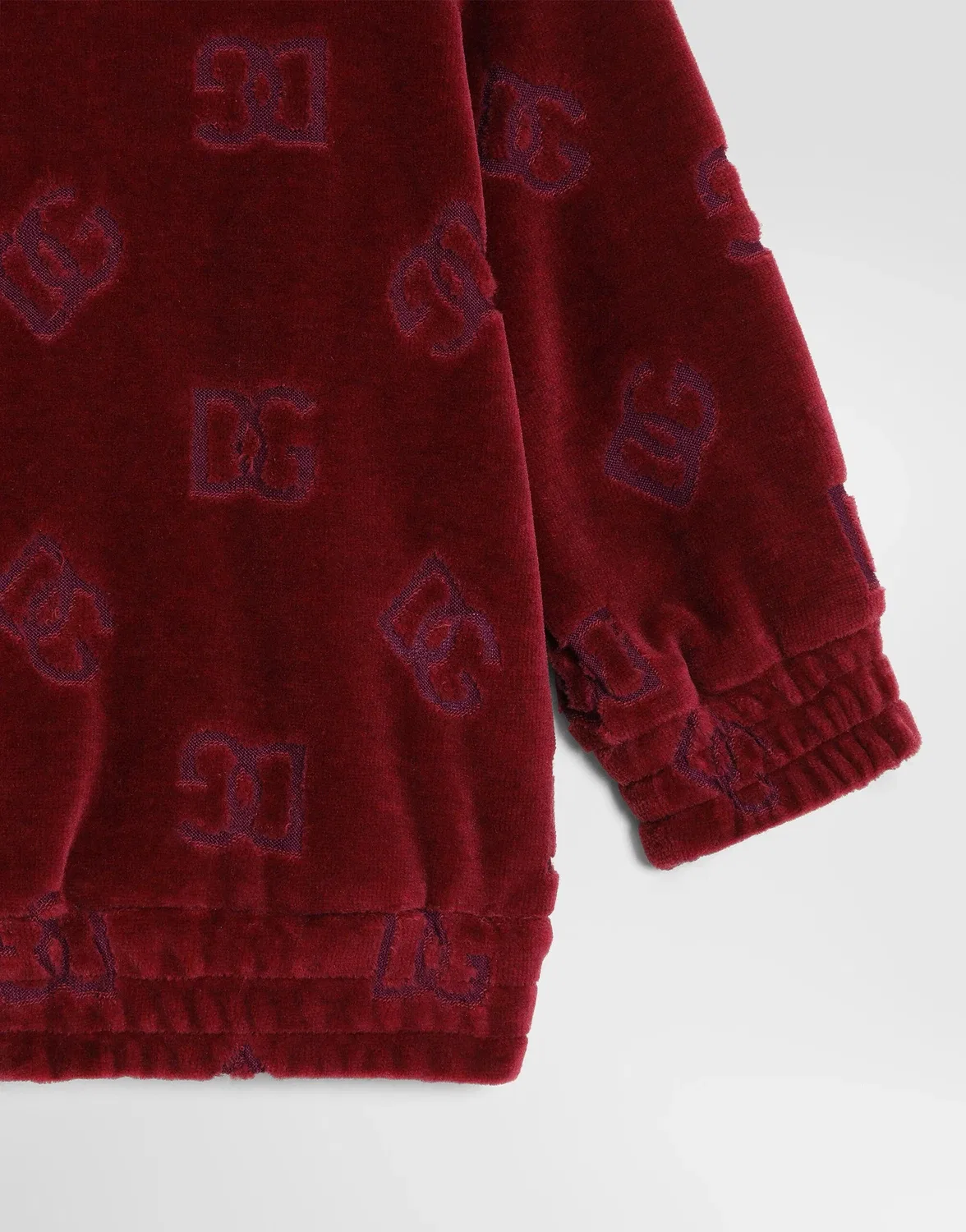 Свитшот из трикотажа с жаккардовым логотипом Dolce & Gabbana, красный — фото 4