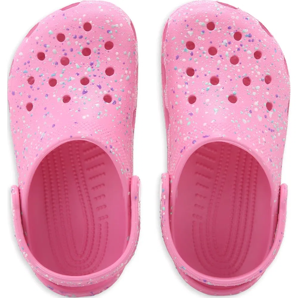 Детские классические сабо с графическим рисунком Crocs, Pink Splatter — фото 4