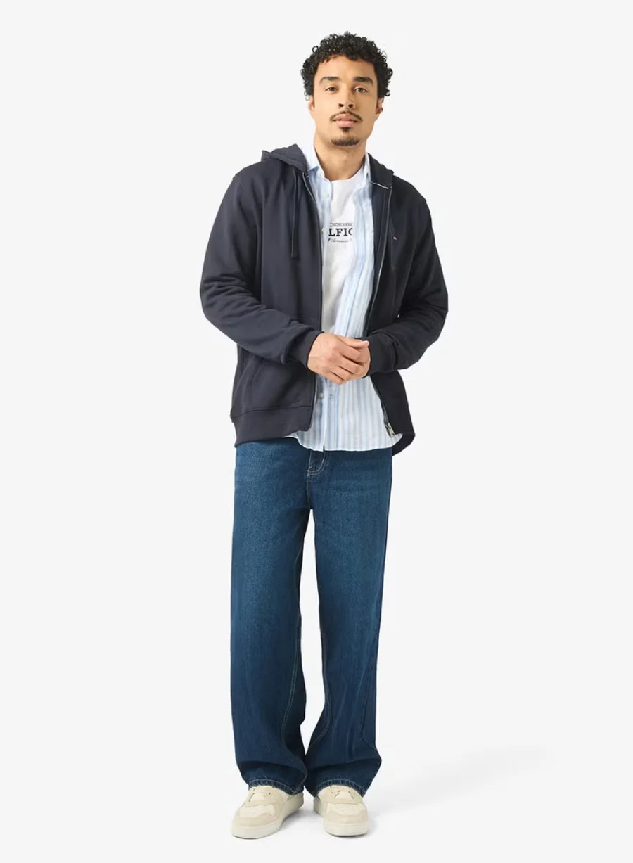 Худи Tommy Hilfiger Terry Zip-Thru, синий — фото 4