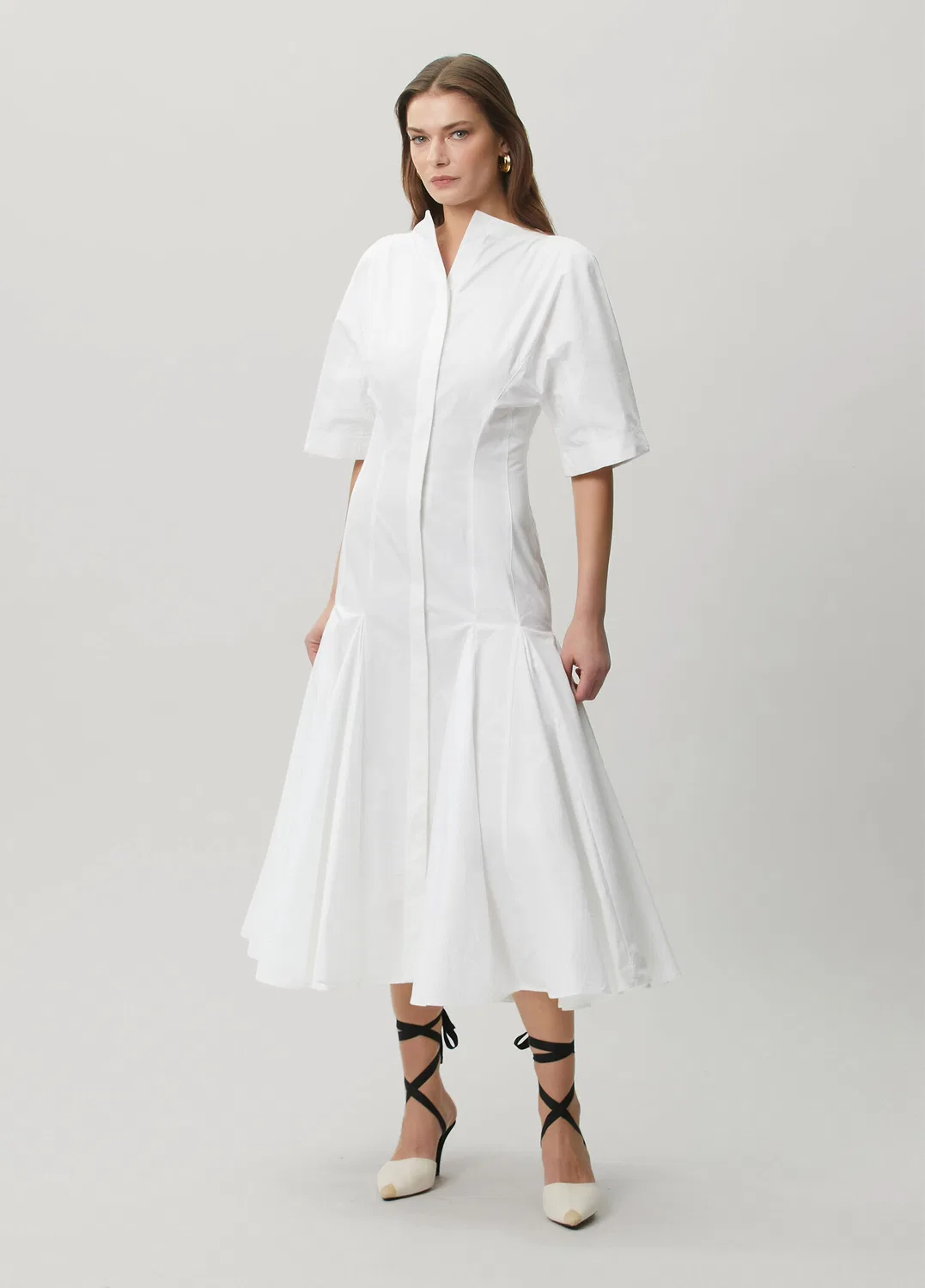 Платье миди плиссированное Jacquemus, white