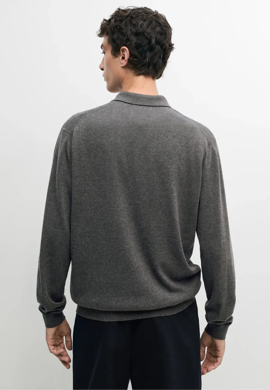 Рубашка поло Massimo Dutti, Dark Grey — фото 3