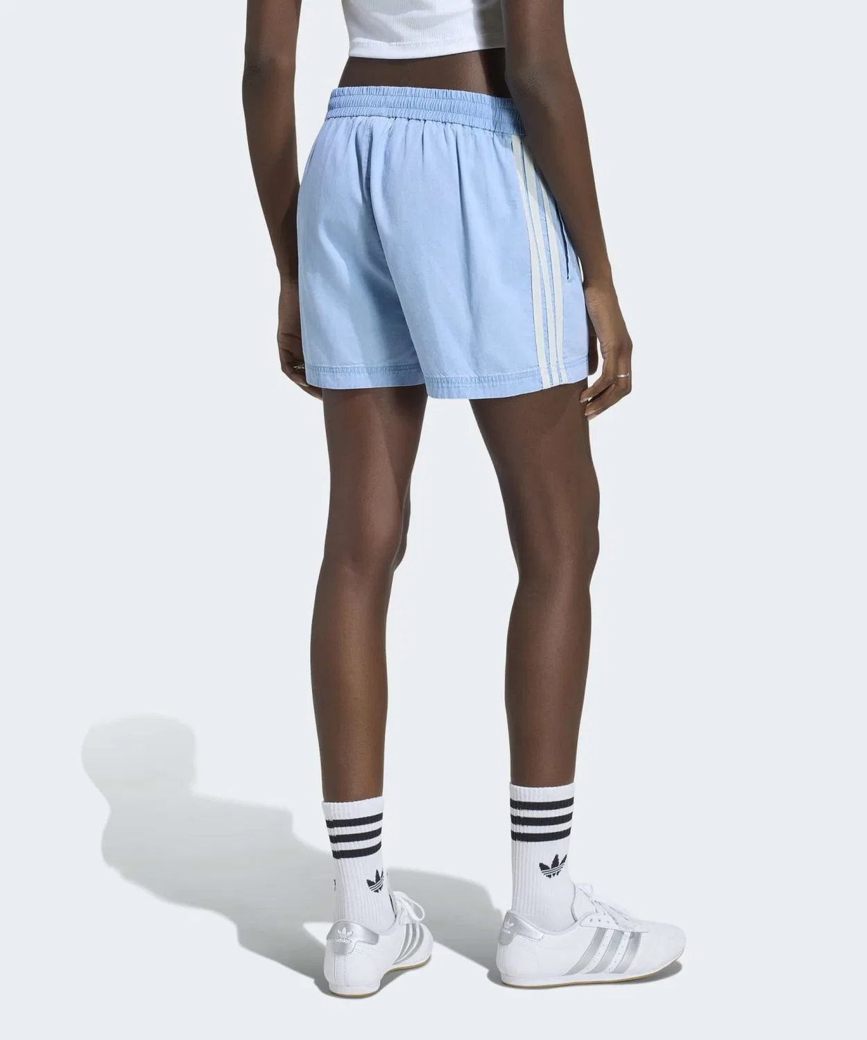 Женские джинсовые шорты с эластичным поясом Summer Glow Adidas Originals, Blue — фото 2